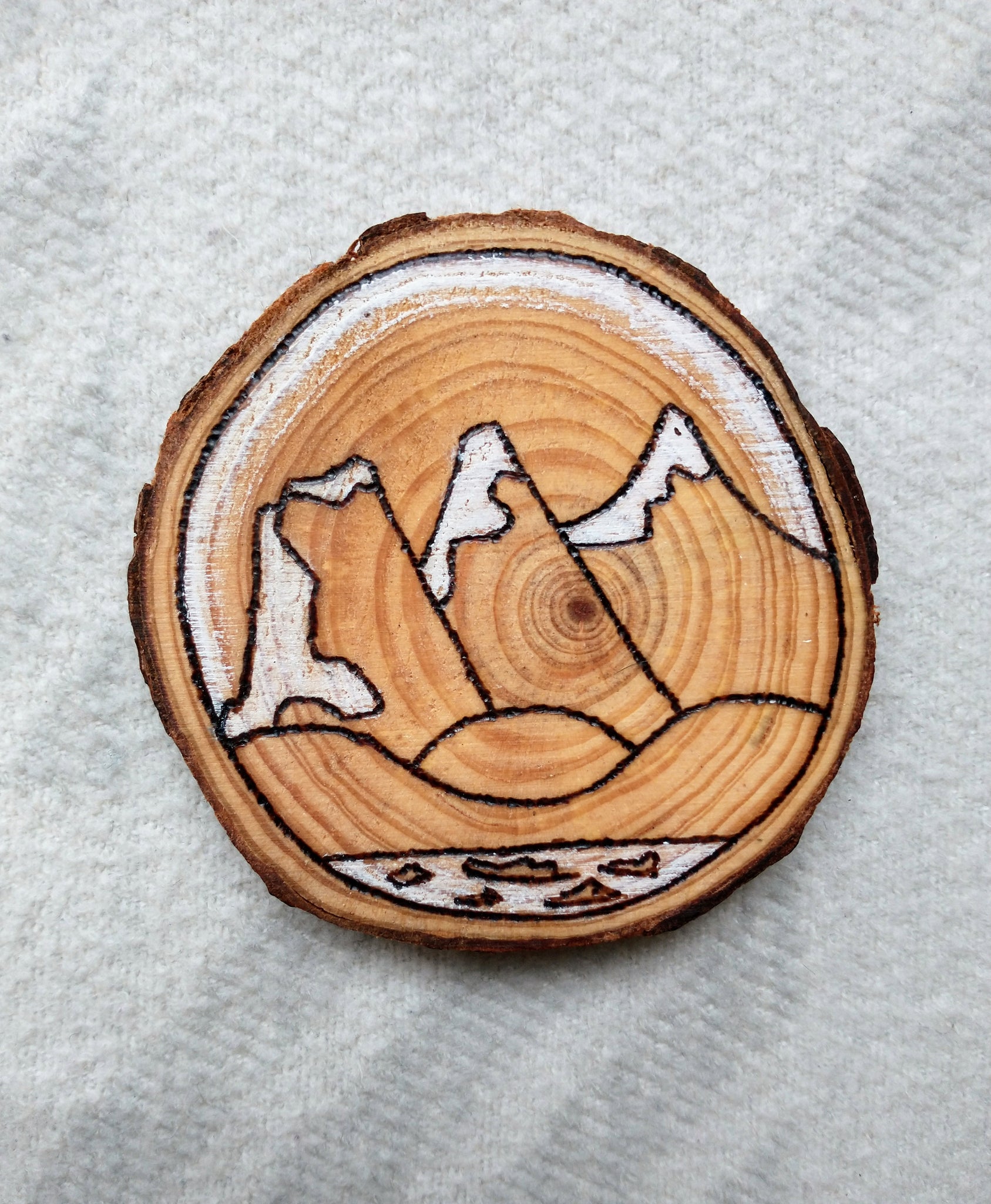 The Three Sisters - White - Wood Slice Ornament