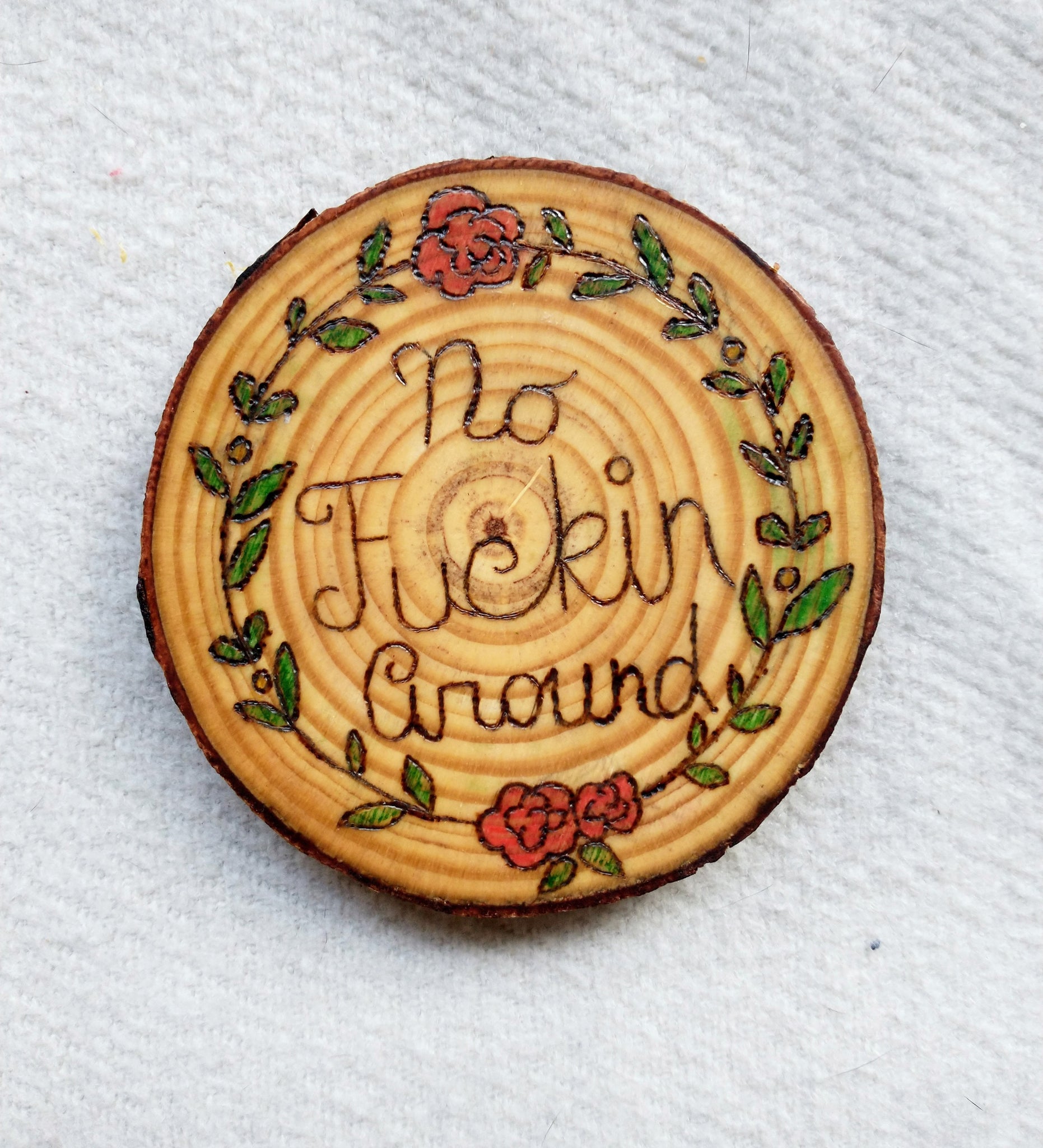 No Fuckin' Around - Wood Slice Ornament