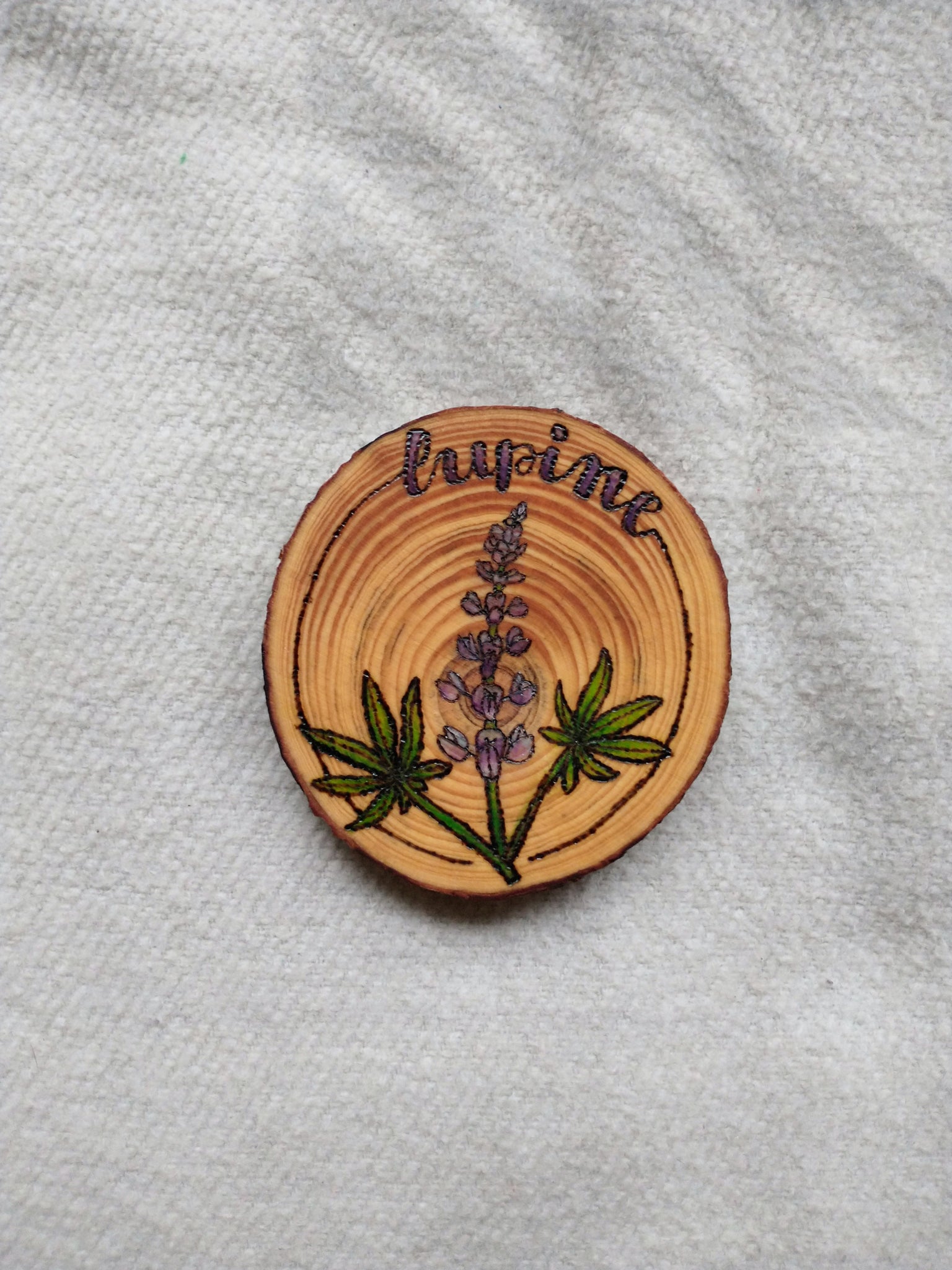 Lupine - Wood Slice Ornament