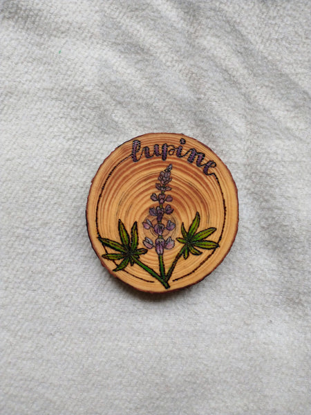 Lupine - Wood Slice Ornament