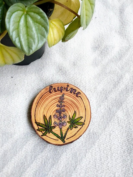 Lupine - Wood Slice Ornament