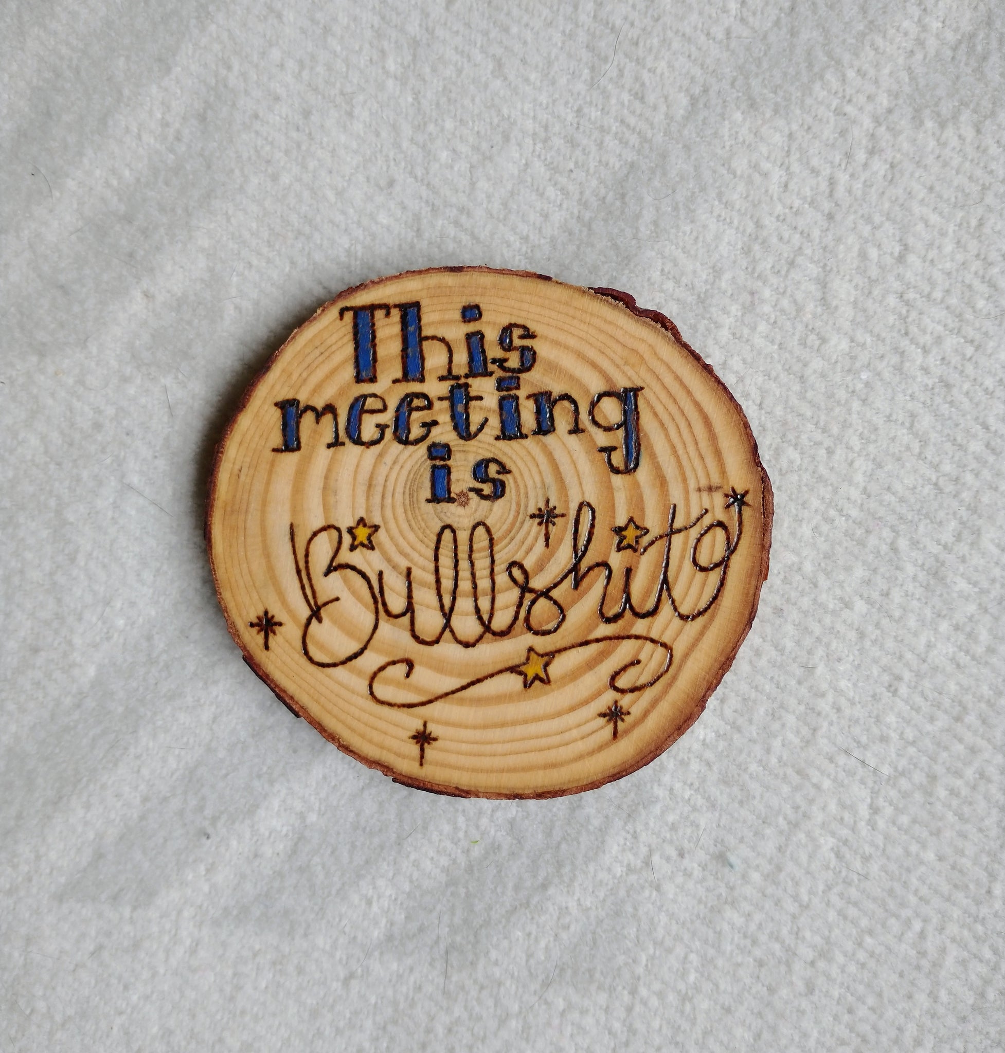 This Meeting is Bullshit - Wood Slice Ornament