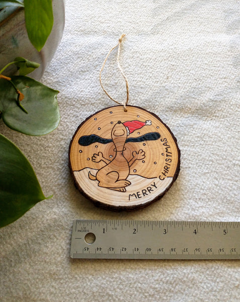 Happy Dance - Wood Slice Christmas Ornament