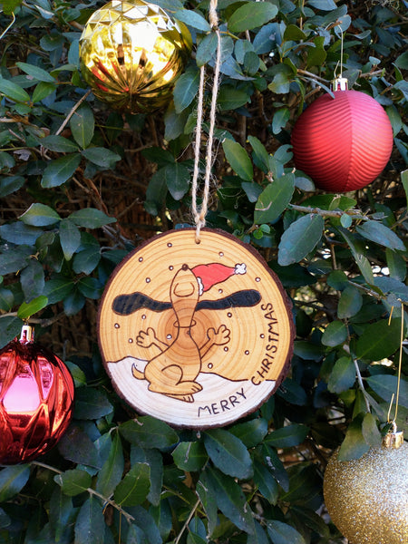 Happy Dance - Wood Slice Christmas Ornament