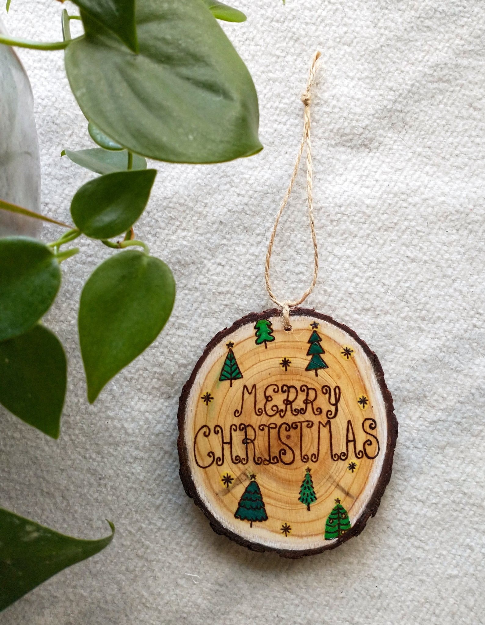 Christmas Forest - Wood Slice Christmas Ornament