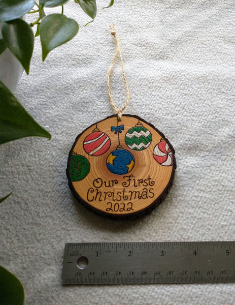 Custom Christmas - Wood Slice Christmas Ornament