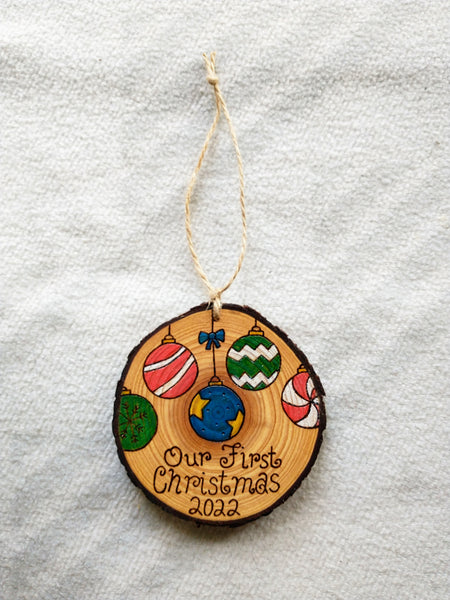 Custom Christmas - Wood Slice Christmas Ornament