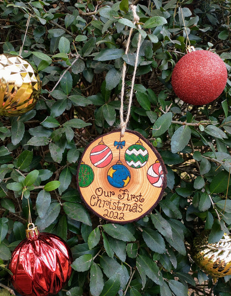 Custom Christmas - Wood Slice Christmas Ornament