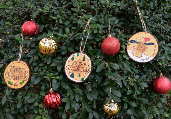 Christmas Forest - Wood Slice Christmas Ornament