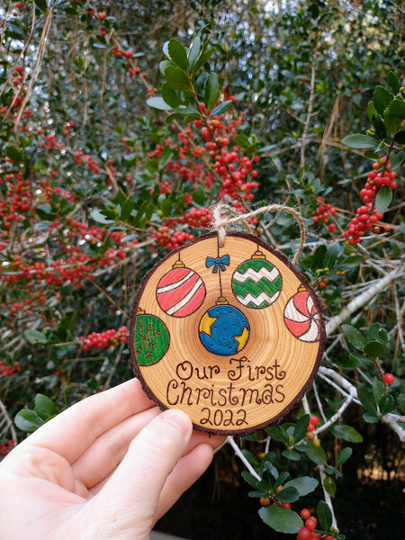 Custom Christmas - Wood Slice Christmas Ornament