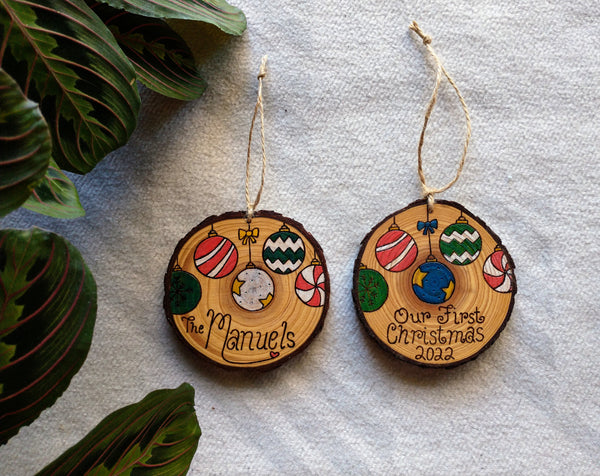 Custom Christmas - Wood Slice Christmas Ornament