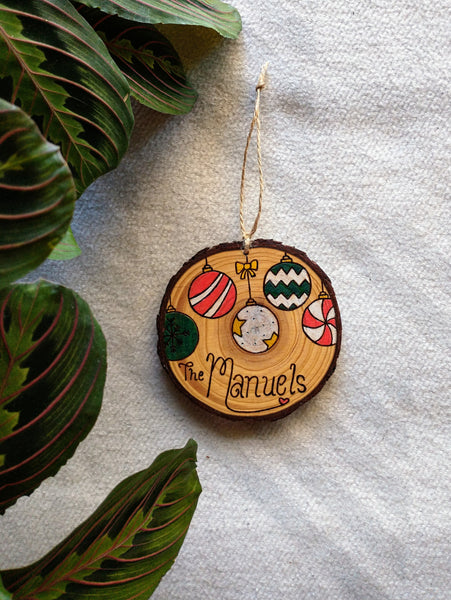 Custom Christmas - Wood Slice Christmas Ornament