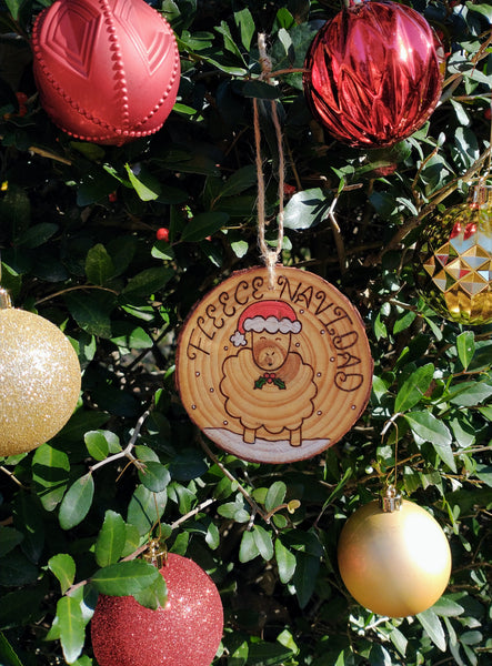 Fleece Navidad - Wood Slice Christmas Ornament