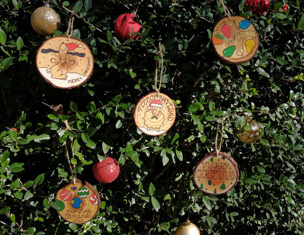 Fleece Navidad - Wood Slice Christmas Ornament