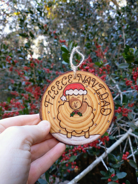 Fleece Navidad - Wood Slice Christmas Ornament