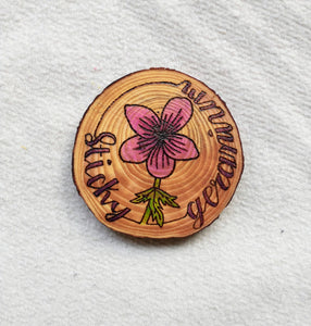 Sticky Geranium - Wood Slice Ornament